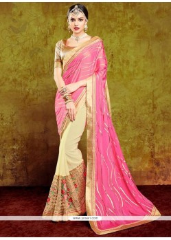 Simplistic Pink Silk Classic Designer Saree