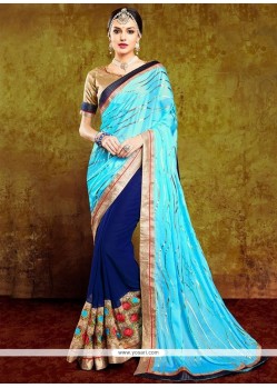 Attractive Patch Border Work Silk Classic Designer Saree