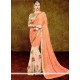 Princely Peach Embroidered Work Georgette Classic Designer Saree