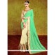 Superb Green Embroidered Work Georgette Traditional Saree