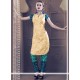 Miraculous Print Work Cotton Yellow Party Wear Kurti