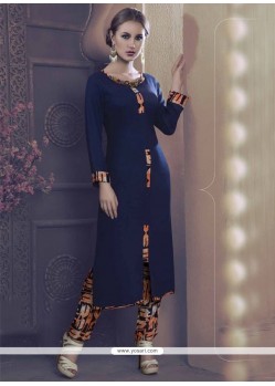 Exquisite Navy Blue Party Wear Kurti