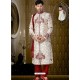 Wonderful Off White Brocade Sherwani