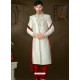 Indian Off White Brocade Sherwani