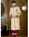 Fabulous Cream Brocade Sherwani