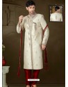 Gorgeous Off White Banarasi Sherwani