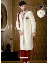 Classic Touch Off White Brocade Sherwani