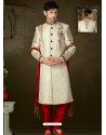 Stunning Cream Banarasi Sherwani