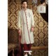 Cream Pure Banarasi Silk Sherwani