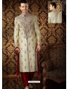 Aflatun Pure Banarasi Cutwork Enhanced Sherwani