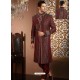 Stylish Red Jamewar Brocade Sherwani