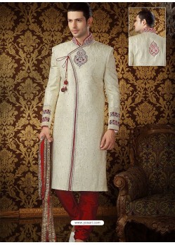 Outstanding Jamewar Banarasi Silk Sherwani