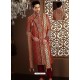 Stunning Maroon Jamewar Benarasi Silk Sherwani