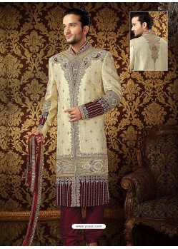 Fab banarasi silk sherwani