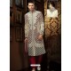 Cream Cutwork Enhanced Banarasi Sherwani