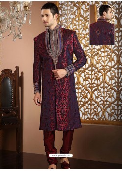 Lustrous Purple Sherwani Suit