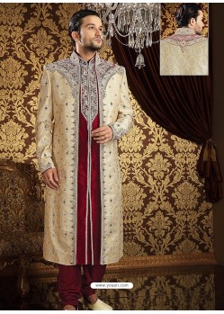 Handsome Royal Cream Sherwani