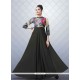 Affectionate Black Print Work Designer Gown