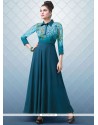 Intrinsic Georgette Blue Designer Gown