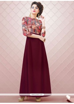 Zesty Magenta Georgette Designer Gown