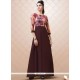 Glowing Magenta Georgette Designer Gown