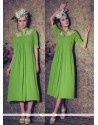 Baronial Georgette Green Designer Kurti