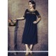 Vivacious Embroidered Work Navy Blue Georgette Designer Kurti