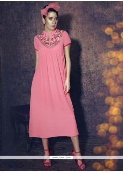 Gilded Georgette Pink Designer Kurti