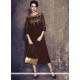 Exquisite Georgette Brown Embroidered Work Designer Kurti