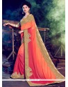 Dazzling Faux Chiffon Embroidered Work Designer Traditional Saree