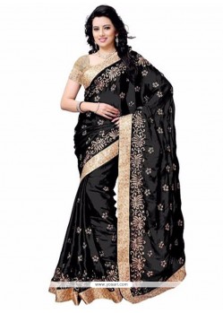 Especial Black Patch Border Work Classic Saree