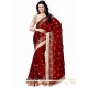 Titillating Maroon Patch Border Work Classic Designer Saree