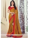 Blissful Print Work Multi Colour Georgette Printed Saree