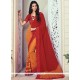 Print Georgette Printed Saree In Red