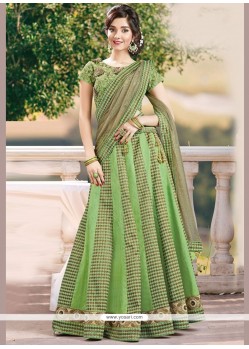 Pristine Green Jacquard Lehenga Choli