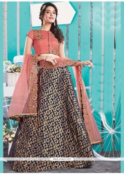 Vivid Jacquard Pink Lehenga Choli