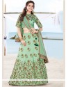 Outstanding Art Silk Sea Green Embroidered Work Lehenga Choli