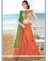 Tantalizing Embroidered Work Orange Lehenga Choli