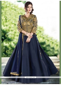 Sensational Art Silk Navy Blue Lehenga Choli