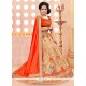 Flamboyant Cream Embroidered Work Silk Lehenga Choli