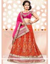 Vivid Silk Orange A Line Lehenga Choli