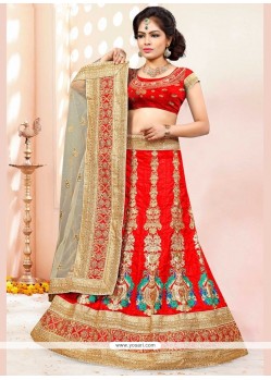 Stunning Silk Embroidered Work A Line Lehenga Choli