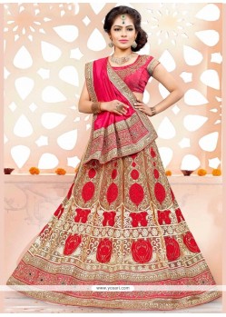 Tantalizing Net Patch Border Work A Line Lehenga Choli