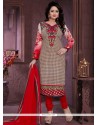 Majesty Cotton Red Churidar Suit