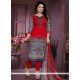 Distinctively Cotton Red Churidar Suit