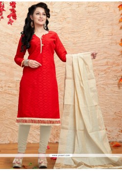 Vivacious Embroidered Work Jacquard Churidar Suit