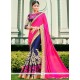 Nice Bamber Georgette Navy Blue Designer Half N Half Saree