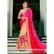 Vivacious Multi Colour Patch Border Work Designer Half N Half Saree