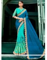 Snazzy Faux Chiffon Designer Half N Half Saree