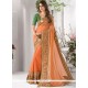 Immaculate Faux Chiffon Orange Designer Traditional Saree